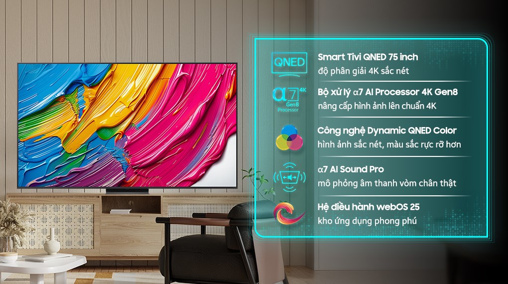 Smart Tivi QNED LG AI 4K 75QNED81ASA