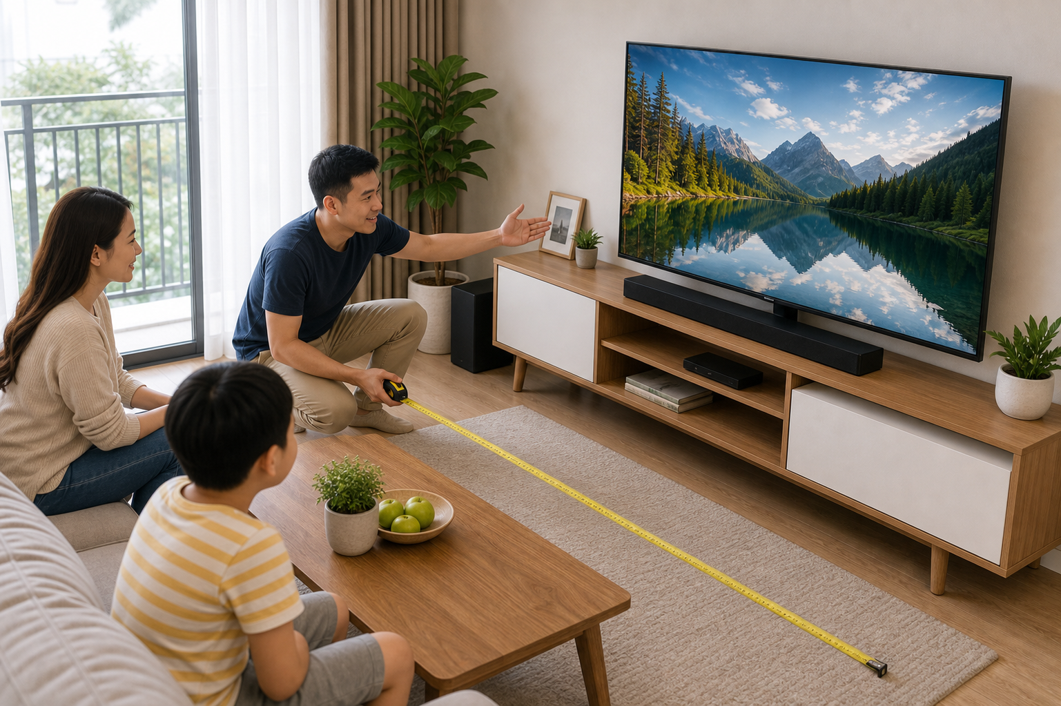 Mua tivi cho gia đình: đo phòng trước, chọn công nghệ sau