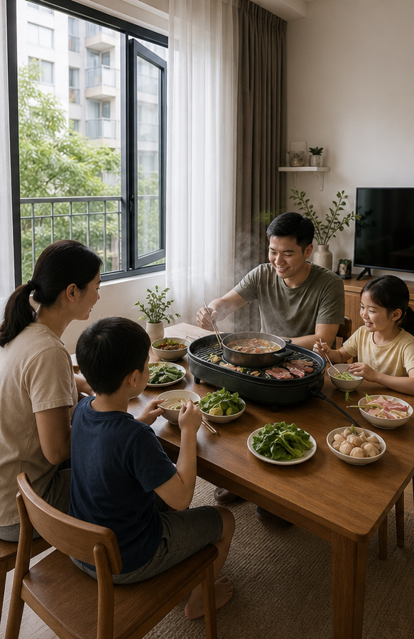Dùng nồi lẩu nướng trong phòng nhỏ: cần lưu ý mùi, khói và an toàn gì?
