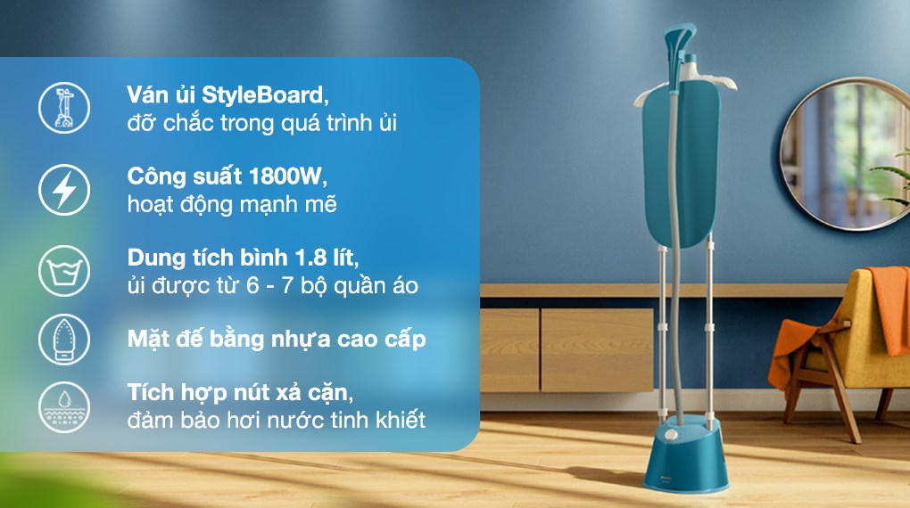 Bàn ủi hơi nước đứng Philips STE1040/20